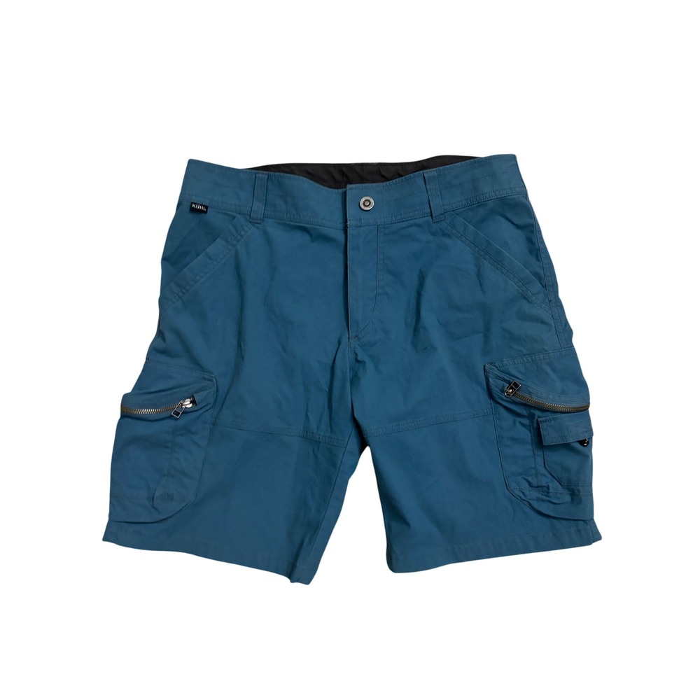 KÜHL Renegade Cargo Hiking Shorts Mens 33 Blue Outdoor Trail Utility Patina Dye - Picture 3 of 12